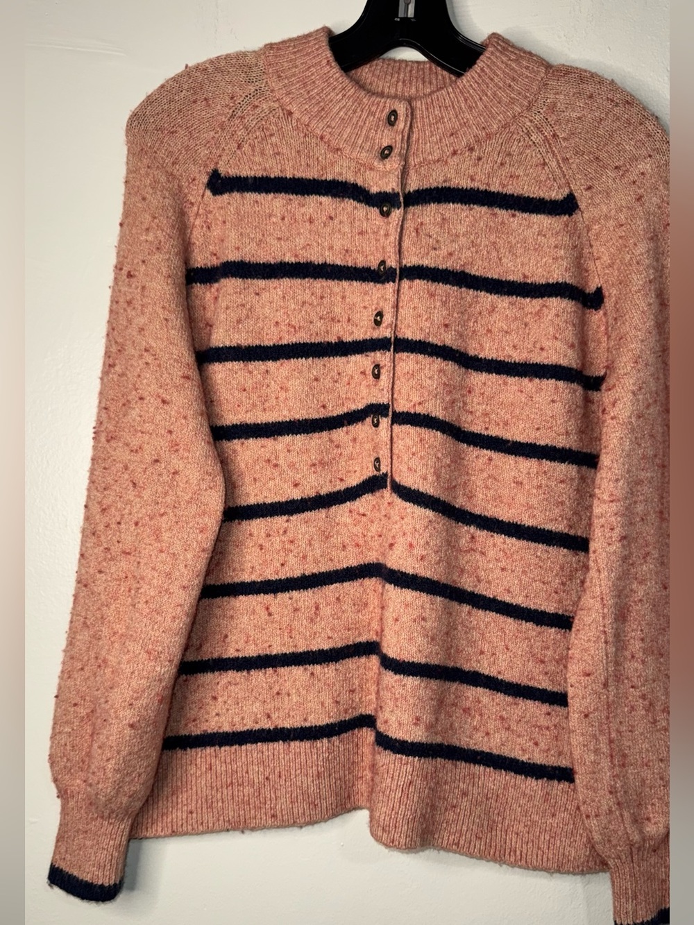 Madewell Pink and Navy Striped Crewneck Sweater - Picture 5 of 11